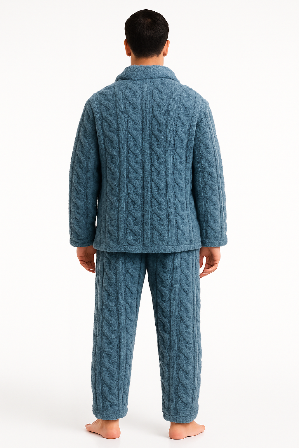 Pyjama Homme “Le Nébuleux” – Ensemble Polaire Tricoté Chaud et Confort Hiver