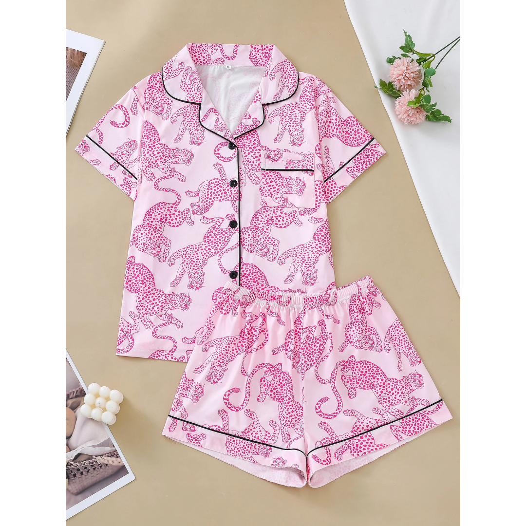Pyjama Femme “Féroce d’Été” – Ensemble Coton Léger Imprimé