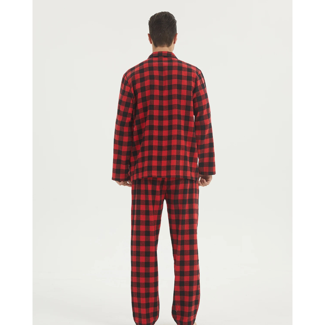 Pyjama Homme “L’Intemporel à Carreaux” – Ensemble Flanelle Chaude et Confortable