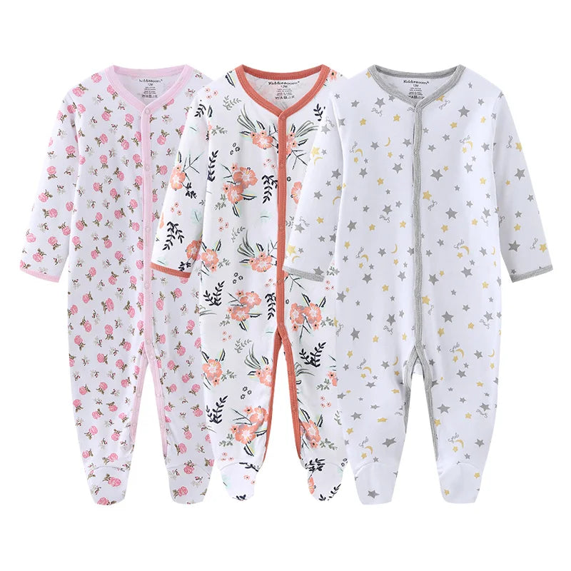 Pyjama Bébé “Trio Essentiel” – Lot de 3 Pyjamas en Coton