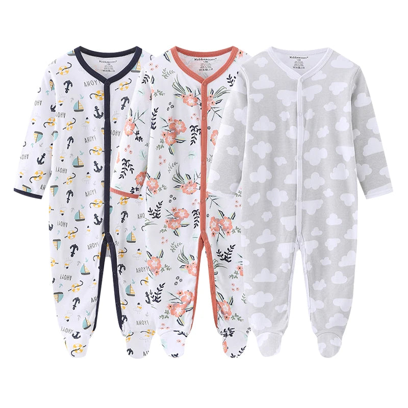 Pyjama Bébé “Trio Essentiel” – Lot de 3 Pyjamas en Coton