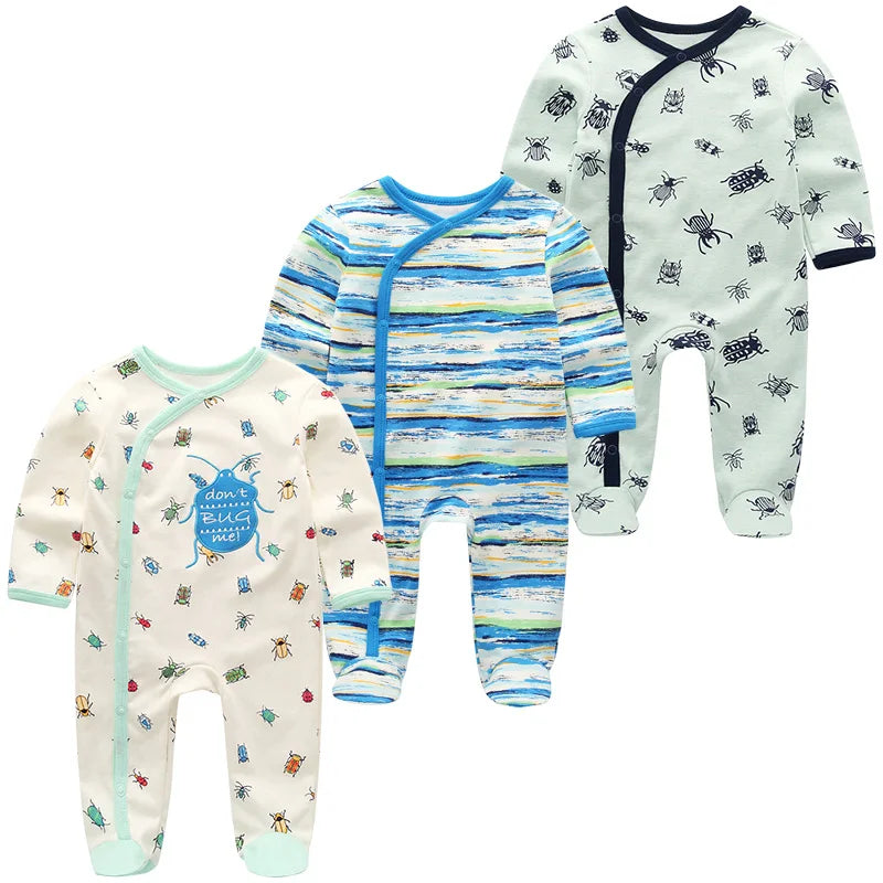 Pyjama Bébé “Trio Essentiel” – Lot de 3 Pyjamas en Coton