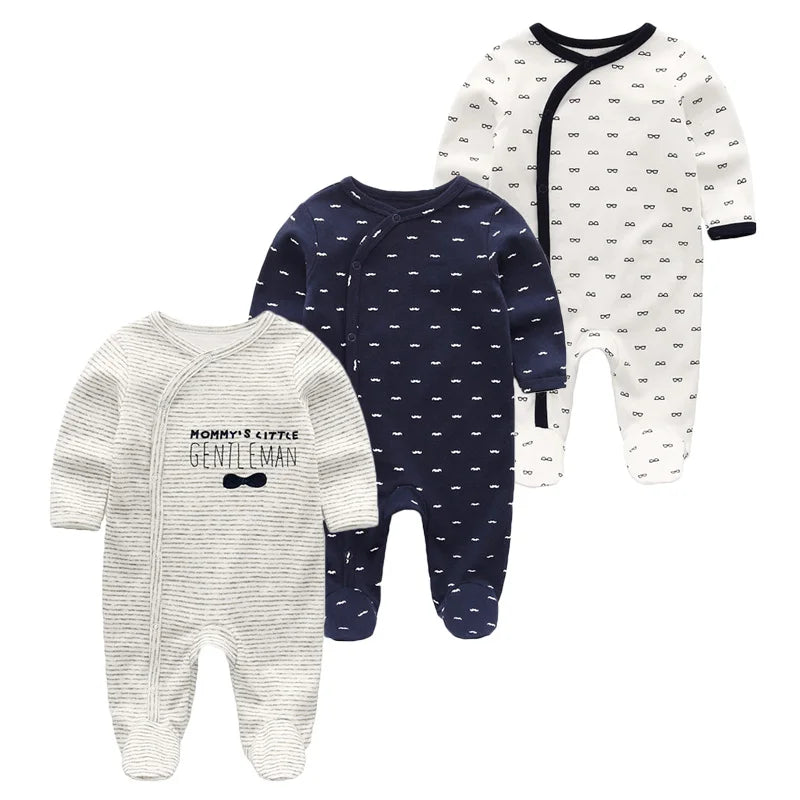 Pyjama Bébé “Trio Essentiel” – Lot de 3 Pyjamas en Coton
