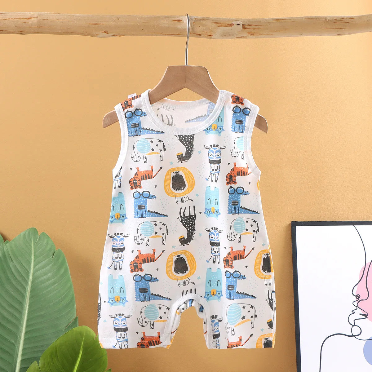 Pyjama Bébé “Souffle d’Été” – Combinaison Légère en Coton