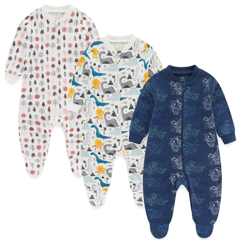 Pyjama Bébé “Trio Essentiel” – Lot de 3 Pyjamas en Coton