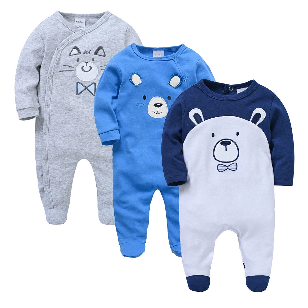 Pyjama Bébé “Rêve de Coton” – Lot de 3 Pyjamas 100% Coton Intelligent
