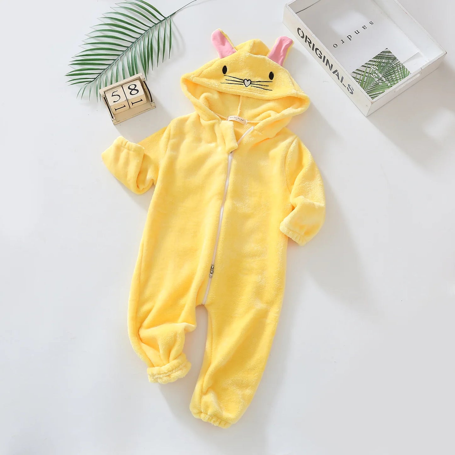 Pyjama Bébé “Zip” – Combinaison en Coton à Fermeture Éclair, Manches Longues