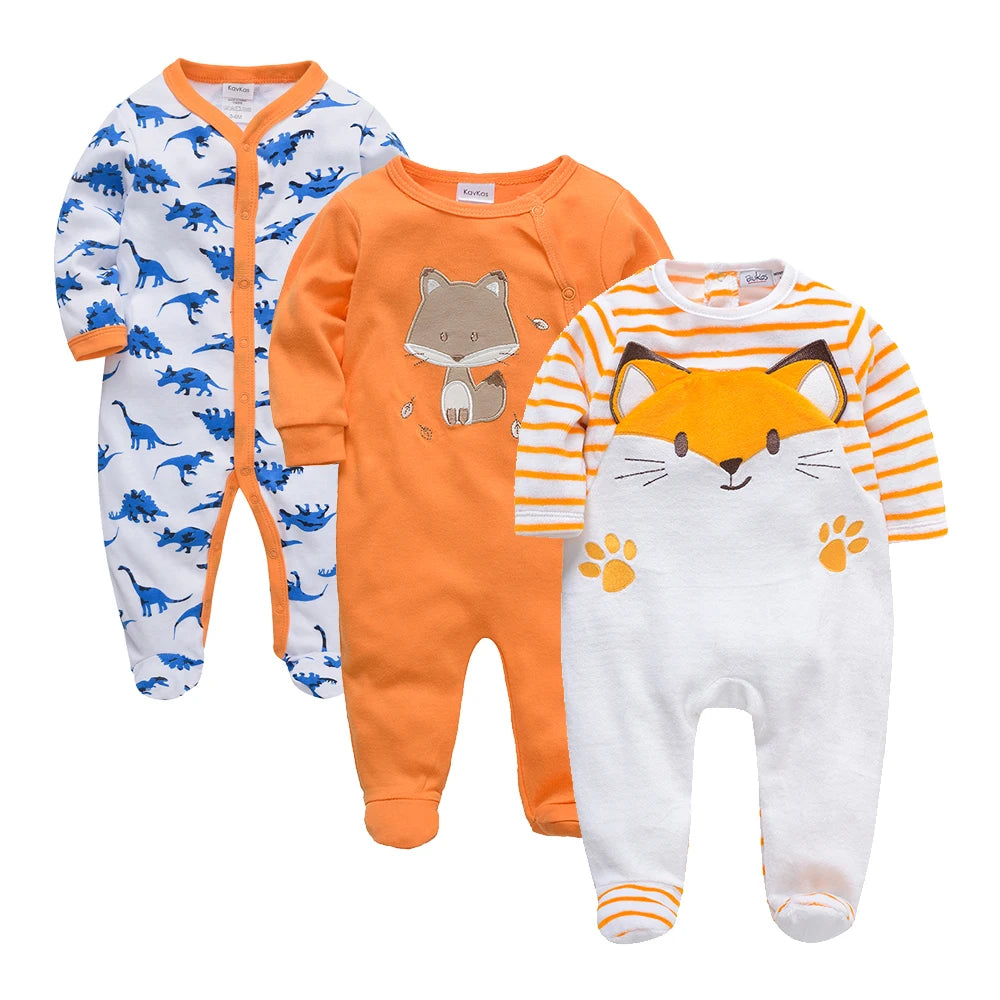 Pyjama Bébé “Rêve de Coton” – Lot de 3 Pyjamas 100% Coton Intelligent