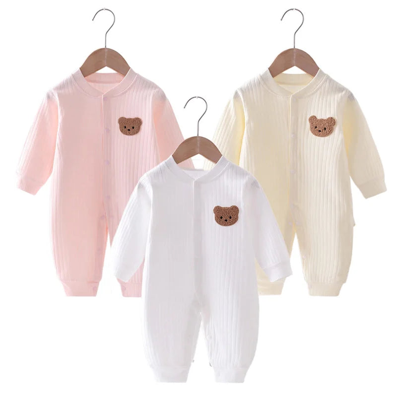 Pyjama Bébé Polaire Hiver “Ourson” – Grenouillère Chaude 0-24 Mois