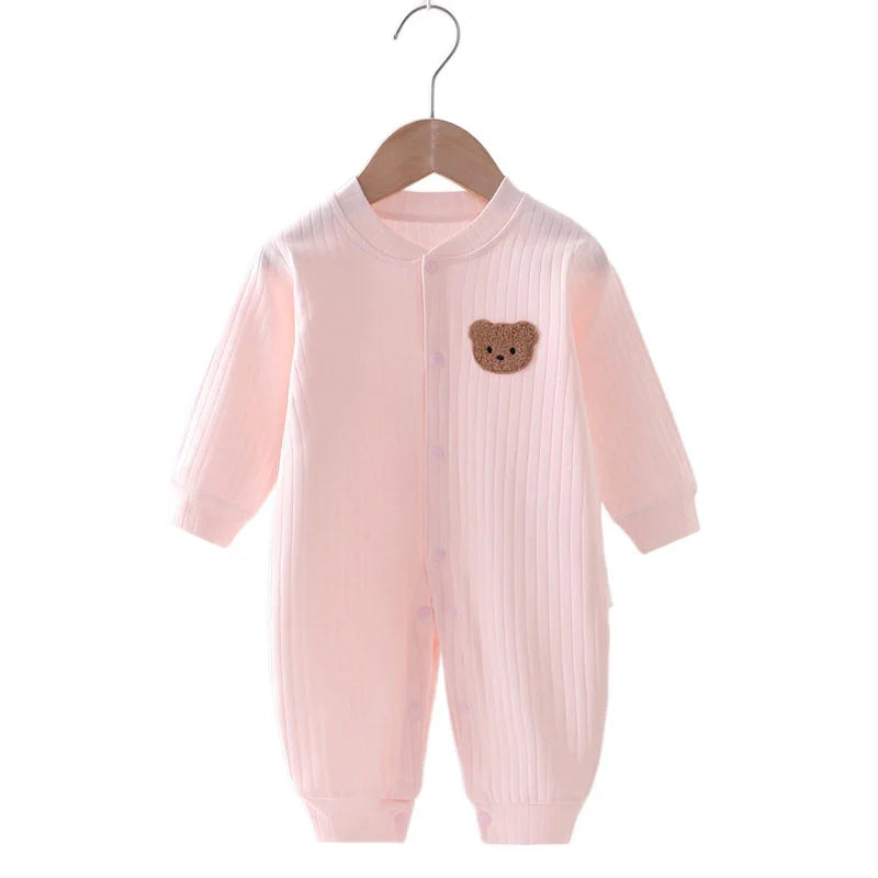 Pyjama Bébé Polaire Hiver “Ourson” – Grenouillère Chaude 0-24 Mois