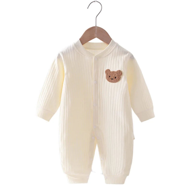 Pyjama Bébé Polaire Hiver “Ourson” – Grenouillère Chaude 0-24 Mois