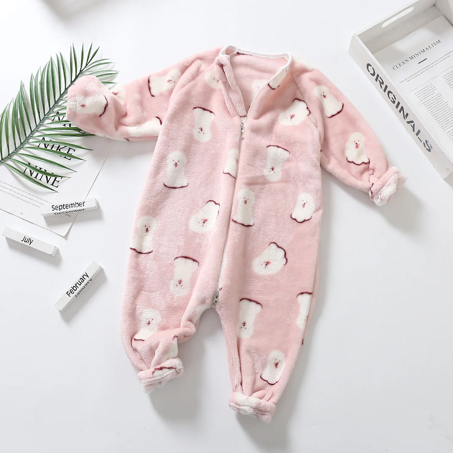 Pyjama Bébé “Zip” – Combinaison en Coton à Fermeture Éclair, Manches Longues