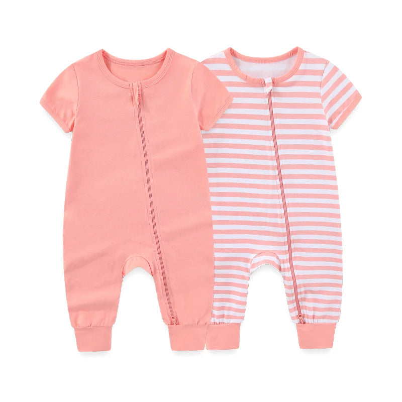 Pack 2 Pyjamas Bébé Coton – Grenouillères Unisexe Jour & Nuit 0-24M