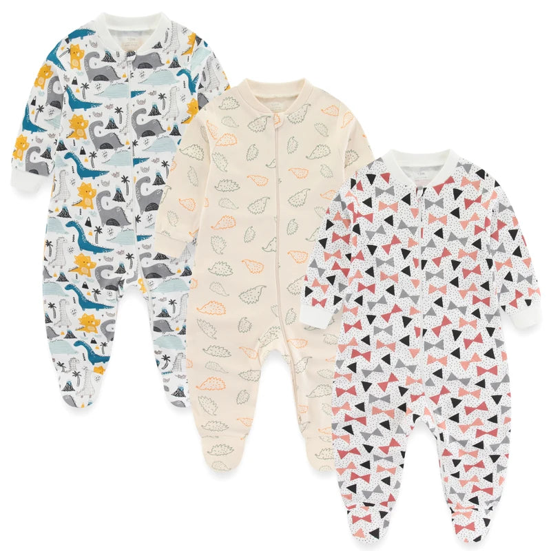 Pyjama Bébé “Trio Essentiel” – Lot de 3 Pyjamas en Coton