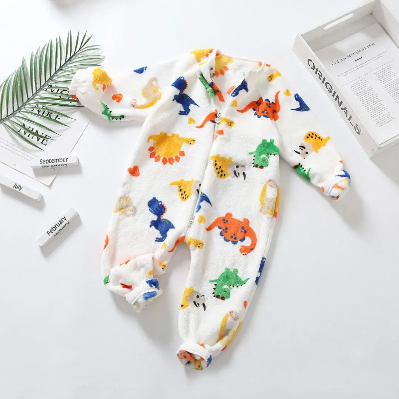 Pyjama Bébé “Zip” – Combinaison en Coton à Fermeture Éclair, Manches Longues