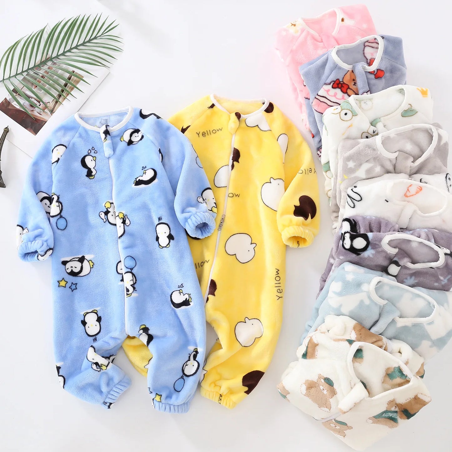 Pyjama Bébé “Zip” – Combinaison en Coton à Fermeture Éclair, Manches Longues