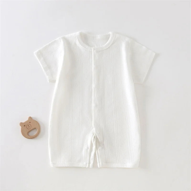 Pyjama Bébé Été Coton Léger – Combinaison Courte Unisexe 0-24 Mois