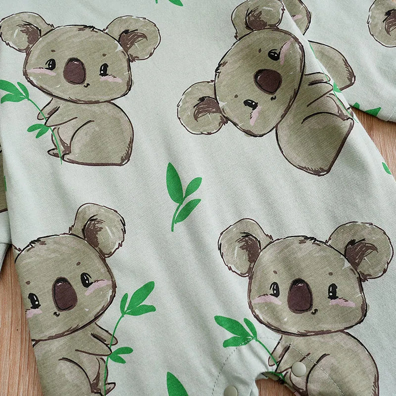 Pyjama Bébé Motif Koala – Grenouillère Coton Manches Longues 0-24 Mois