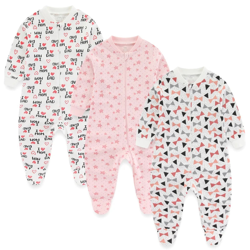 Pyjama Bébé “Trio Essentiel” – Lot de 3 Pyjamas en Coton