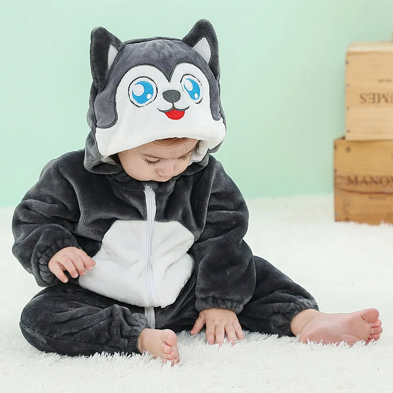 Pyjama pilou pilou Polaire Enfant Hiver – Licorne, Loup, Dino & Animaux, Combinaison Chaude