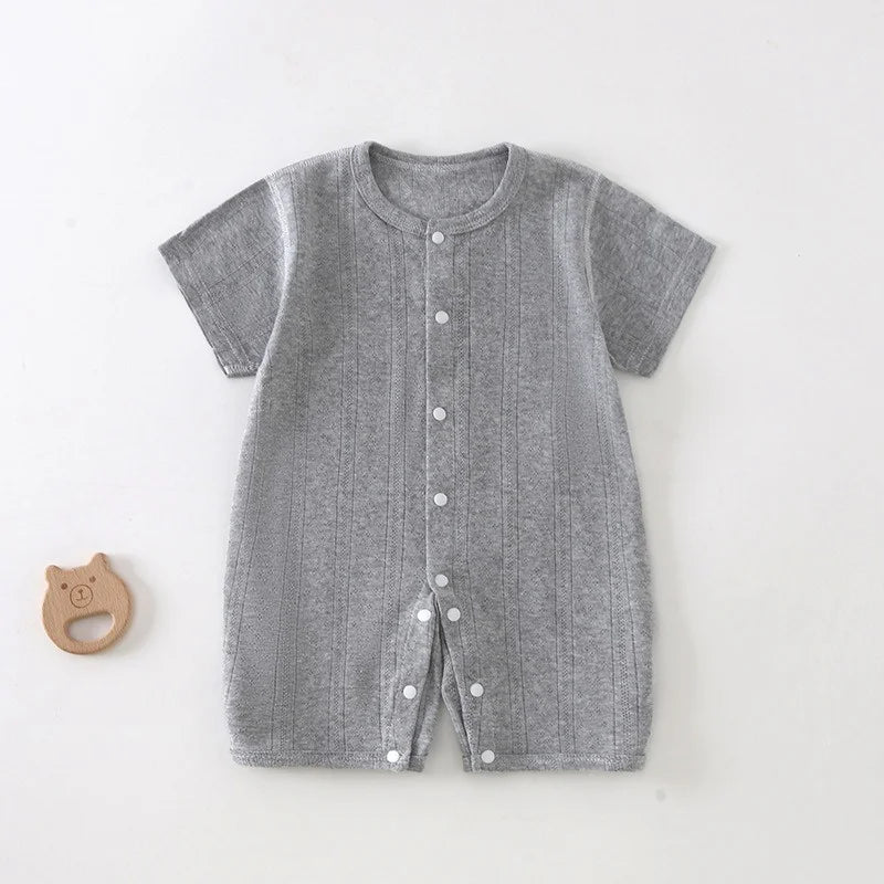 Pyjama Bébé Été Coton Léger – Combinaison Courte Unisexe 0-24 Mois