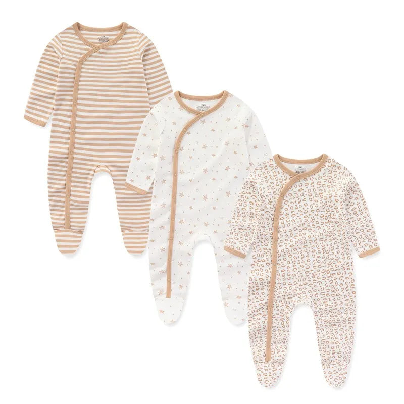 Pyjama Bébé “Trio Essentiel” – Lot de 3 Pyjamas en Coton