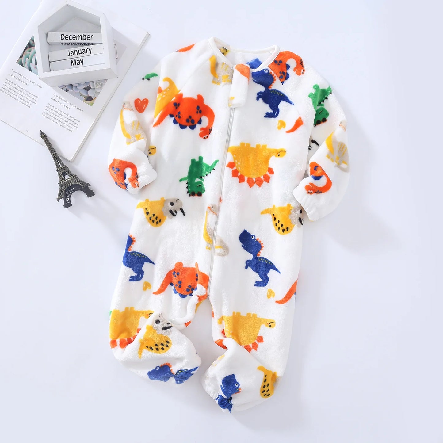 Pyjama Bébé “Zip” – Combinaison en Coton à Fermeture Éclair, Manches Longues