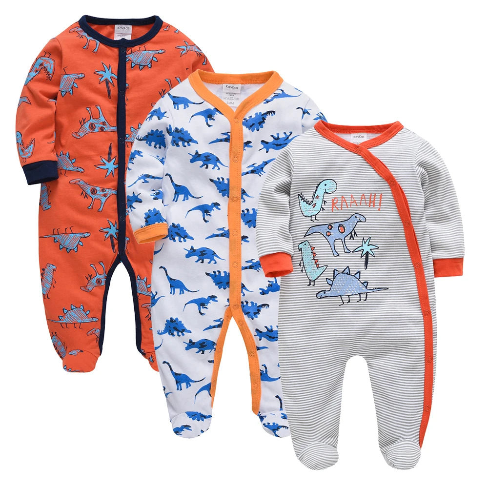 Pyjama Bébé “Rêve de Coton” – Lot de 3 Pyjamas 100% Coton Intelligent