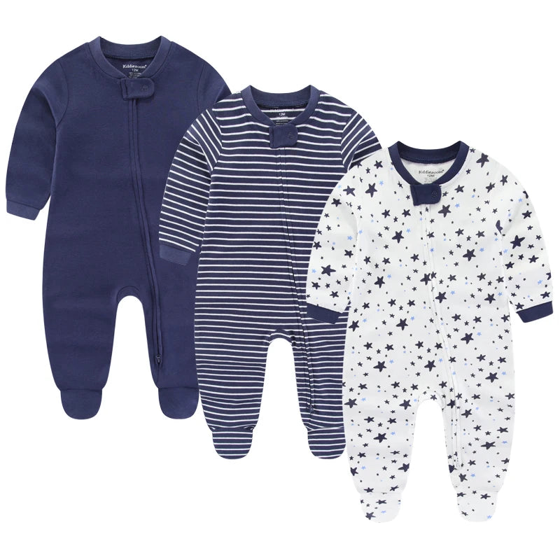 Pyjama Bébé “Trio Essentiel” – Lot de 3 Pyjamas en Coton