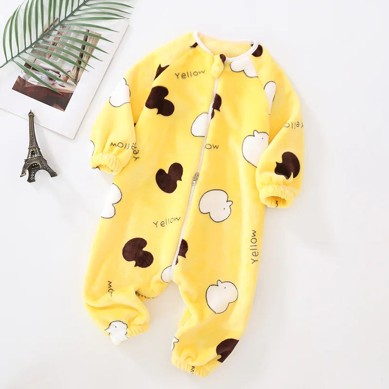 Pyjama Bébé “Zip” – Combinaison en Coton à Fermeture Éclair, Manches Longues