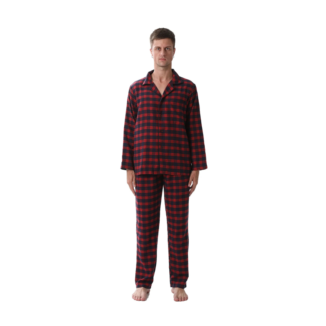 Pyjama Homme “L’Intemporel à Carreaux” – Ensemble Flanelle Chaude et Confortable