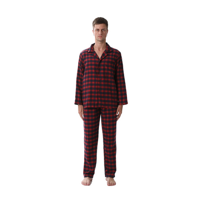 Pyjama Homme “L’Intemporel à Carreaux” – Ensemble Flanelle Chaude et Confortable