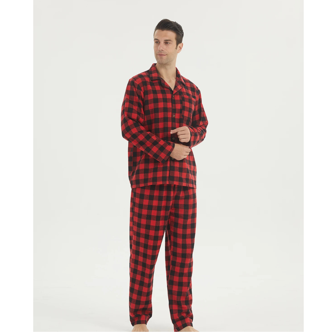 Pyjama Homme “L’Intemporel à Carreaux” – Ensemble Flanelle Chaude et Confortable