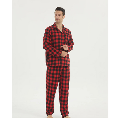 Pyjama Homme “L’Intemporel à Carreaux” – Ensemble Flanelle Chaude et Confortable