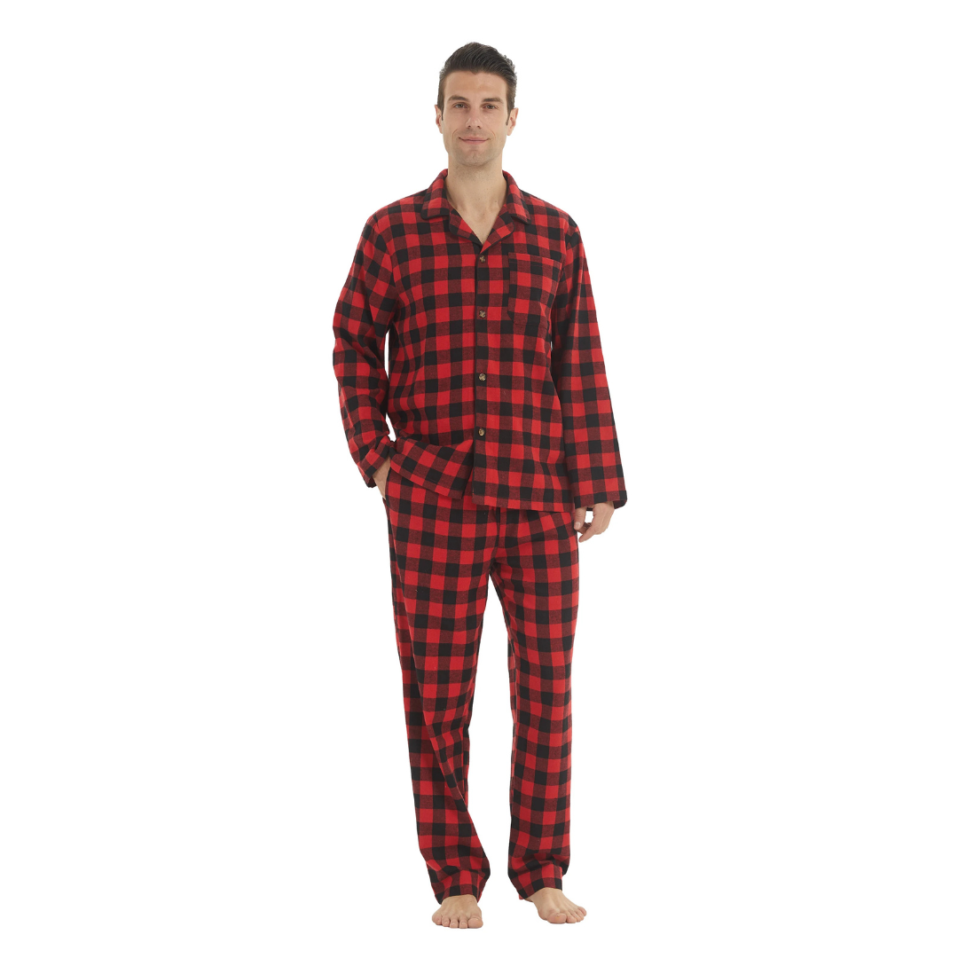Pyjama Homme “L’Intemporel à Carreaux” – Ensemble Flanelle Chaude et Confortable