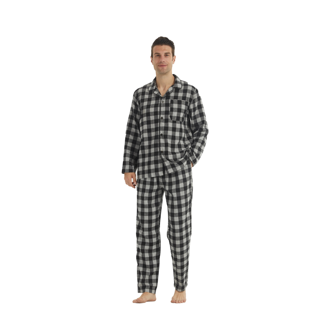 Pyjama Homme “L’Intemporel à Carreaux” – Ensemble Flanelle Chaude et Confortable