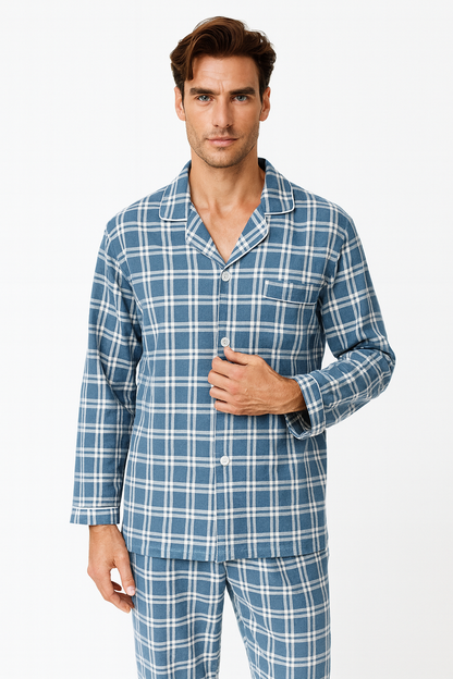 Pyjama Homme “Gaze de Coton” – Ensemble Léger & Respirant en Coton Mousseline