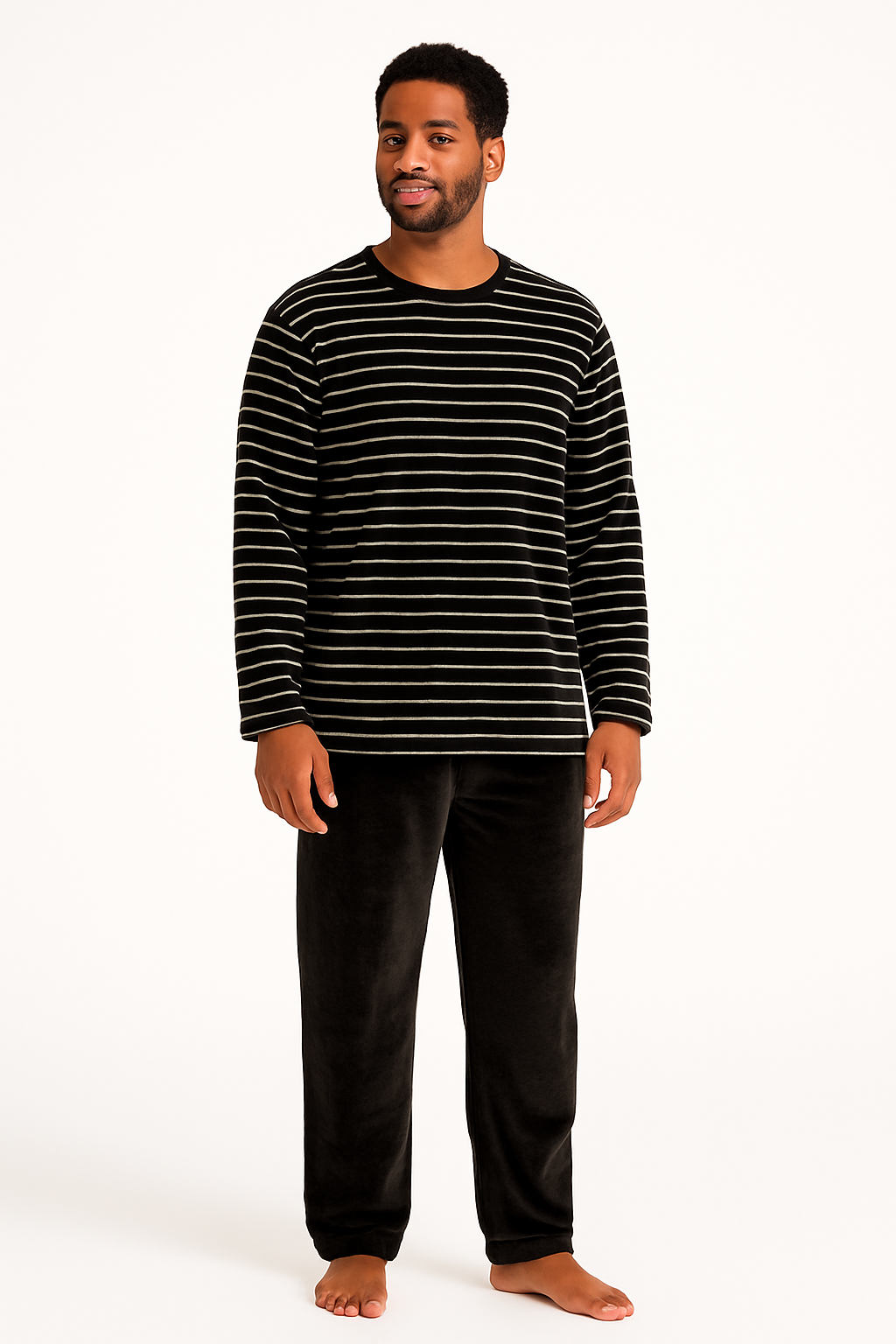 Pyjama Homme “Le Rayé Douceur” – Ensemble Rayé en Coton Doux et Confortable