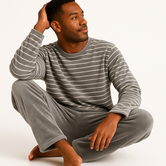 Pyjama Homme “Le Rayé Douceur” – Ensemble Rayé en Coton Doux et Confortable