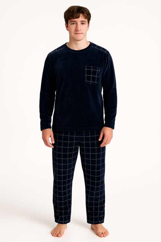 Pyjama Homme “L’Essentiel du Soir” – Ensemble Chaud en Flanelle Douce & Respirante