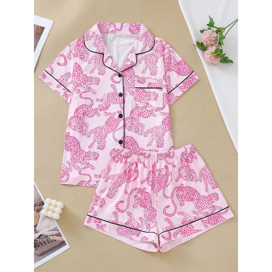 Pyjama Femme “Féroce d’Été” – Ensemble Coton Léger Imprimé