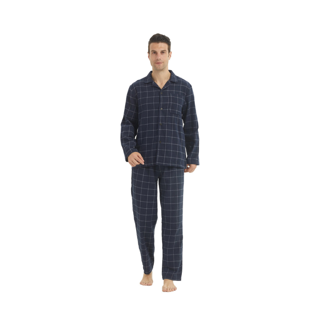 Pyjama Homme “L’Intemporel à Carreaux” – Ensemble Flanelle Chaude et Confortable