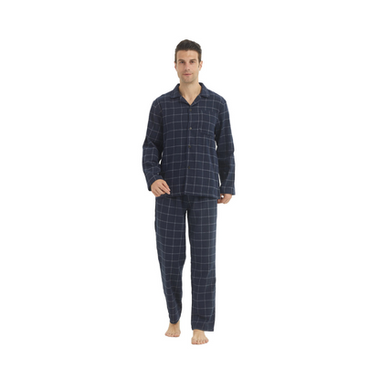 Pyjama Homme “L’Intemporel à Carreaux” – Ensemble Flanelle Chaude et Confortable