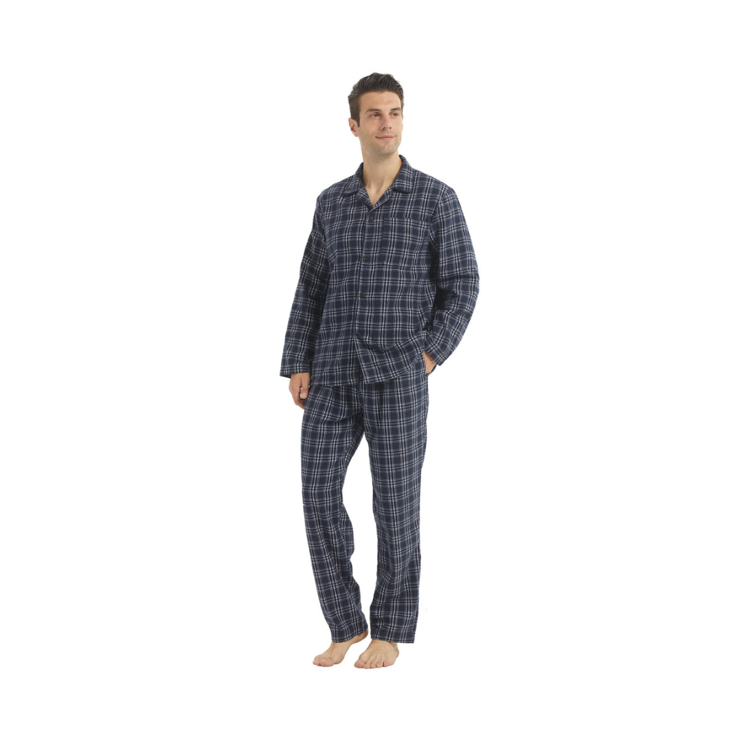 Pyjama Homme “L’Intemporel à Carreaux” – Ensemble Flanelle Chaude et Confortable