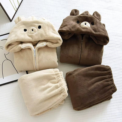 Pyjama Mixte “Refuge d’Hiver” – Ensemble en Coton Doux et Chaud