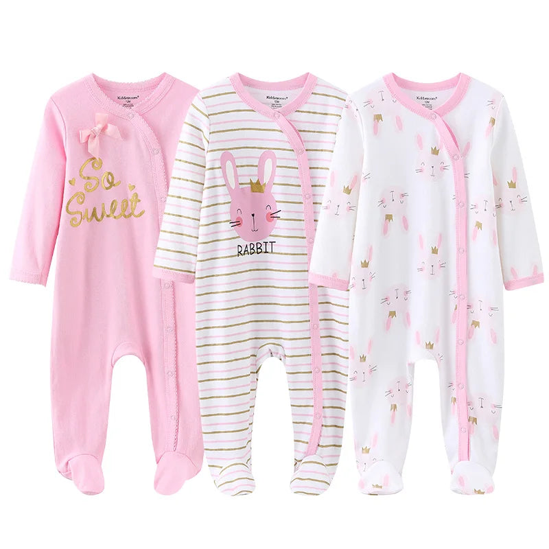 Pyjama Bébé “Trio Essentiel” – Lot de 3 Pyjamas en Coton
