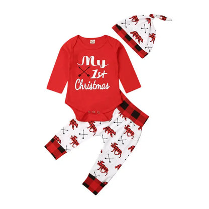 Pyjama Bébé Ensemble “Mon 1er Noël” – Combinaison Douce en Coton, 0-24 Mois