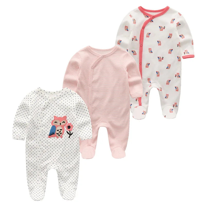 Pyjama Bébé “Trio Essentiel” – Lot de 3 Pyjamas en Coton
