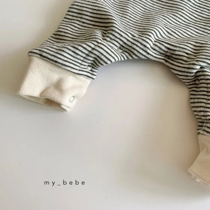 Pyjama Bébé "Coton Rayé Nevia"  – Grenouillère Chaude Automne Hiver 0-24 Mois
