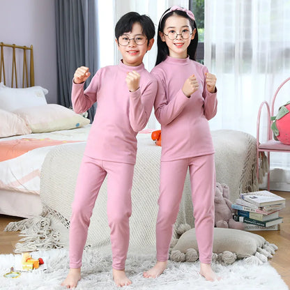Pyjama Enfant “L’Essence Minimaliste” – Ensemble Automne/Hiver en Coton Doux, Style Uni Classique